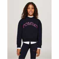 Tommy Hilfiger Детска Блуза Обло Деколте Dot Foil Crew Neck Sweatshirt Juniors Пустинно небе DW5 