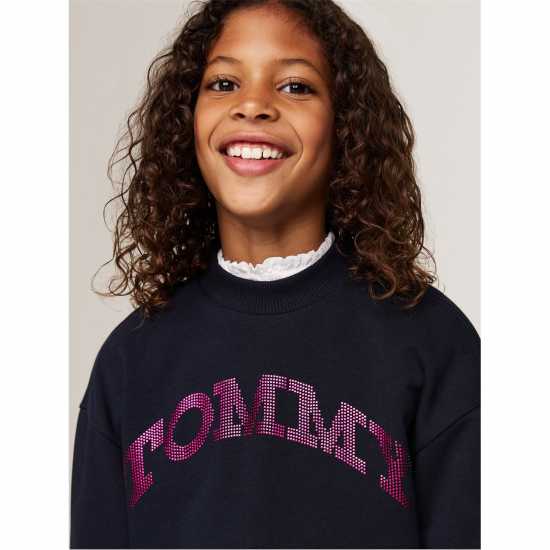 Tommy Hilfiger Детска Блуза Обло Деколте Dot Foil Crew Neck Sweatshirt Juniors Пустинно небе DW5 