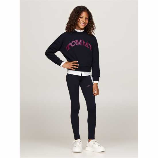 Tommy Hilfiger Детска Блуза Обло Деколте Dot Foil Crew Neck Sweatshirt Juniors Пустинно небе DW5 