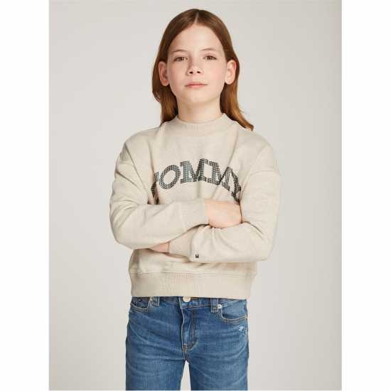 Tommy Hilfiger Детска Блуза Обло Деколте Dot Foil Crew Neck Sweatshirt Juniors Овесен АДЗ 