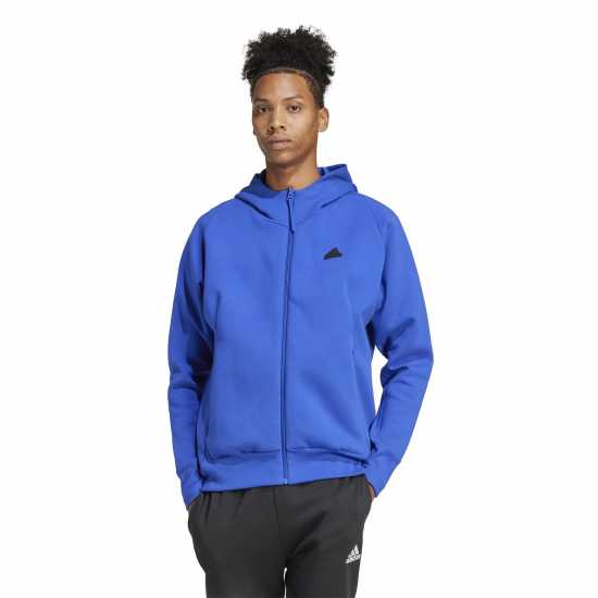 Adidas Спортно Горнище Z.n.e. Premium Full-Zip Hooded Track Jacket Полу прозрачен син 