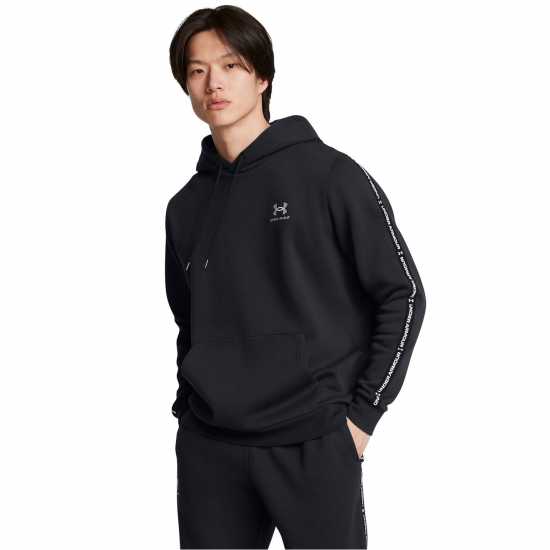 Under Armour Мъжки Суитшърт Icon Fleece Taping Hoody Mens Черно 