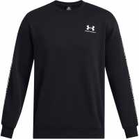 Under Armour Мъжка Риза Icon Fleece Crew Taping Sweatshirt Mens Черно Мъжко облекло за едри хора