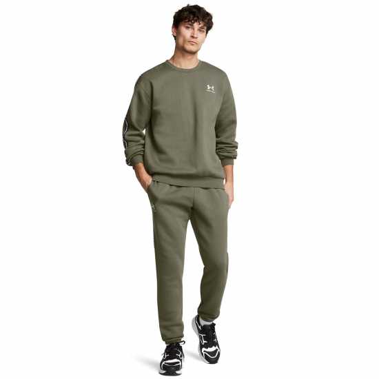 Under Armour Мъжка Риза Icon Fleece Crew Taping Sweatshirt Mens Зелено 