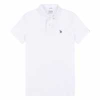 Us Polo Assn Pique Polo Sn00 Бяло/Морско синьо Мъжко облекло за едри хора