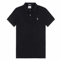 Us Polo Assn Pique Polo Sn00 Черно/Бяло Мъжко облекло за едри хора