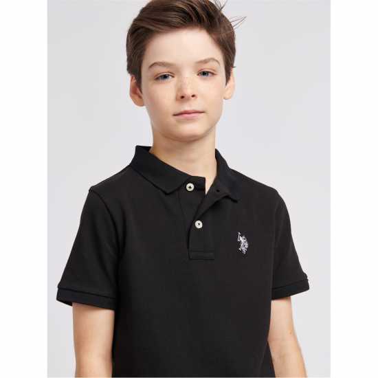 Us Polo Assn Dhm Pique Polo Jn00 Черно Детски тениски тип поло