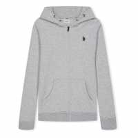 Us Polo Assn Dhm Zip Hdy Jn00 Сив марл Детски суитчъри и блузи с качулки