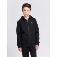 Us Polo Assn Dhm Zip Hdy Jn00 Черно Детски суитчъри и блузи с качулки