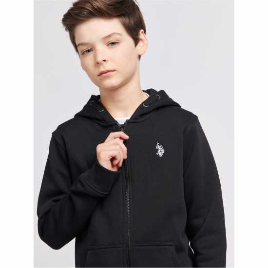 Us Polo Assn Dhm Zip Hdy Jn00 Черно Детски суитчъри и блузи с качулки