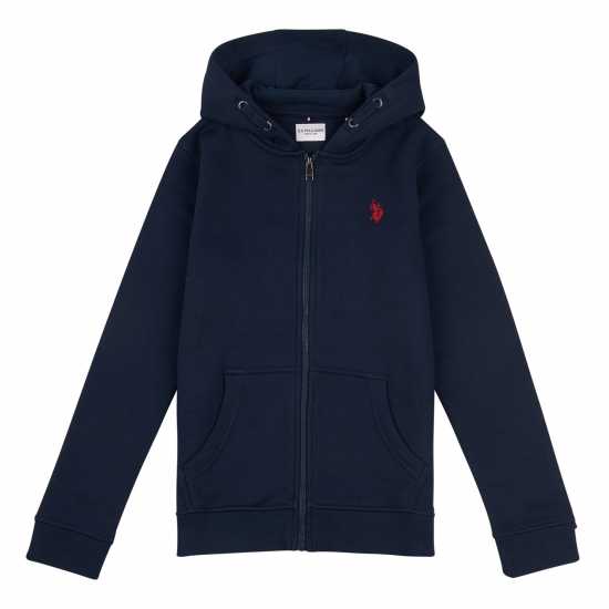 Us Polo Assn Dhm Zip Hdy Jn00 Морска синьо/червено Детски суитчъри и блузи с качулки