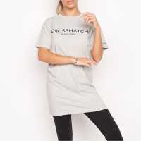 Crosshatch Lnduts Drss T Ld99 Сив марл Дамски поли и рокли