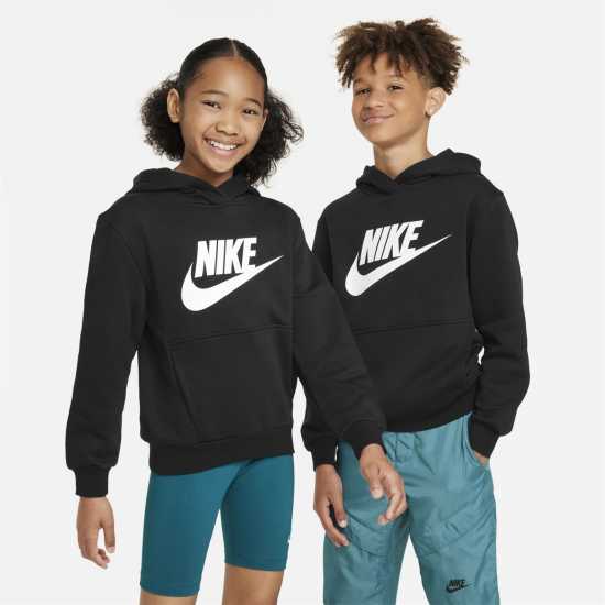 Nike Sportswear Club Fleece Big Kids' Hoodie Черно/Бяло 