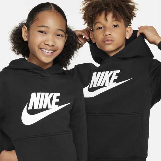 Nike Sportswear Club Fleece Big Kids' Hoodie Черно/Бяло 