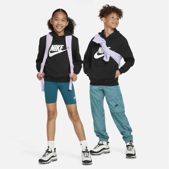 Nike Sportswear Club Fleece Big Kids' Hoodie Черно/Бяло 