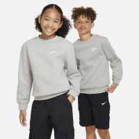 Nike Sportswear Club Fleece Big Kids' Sweatshirt Сиво 