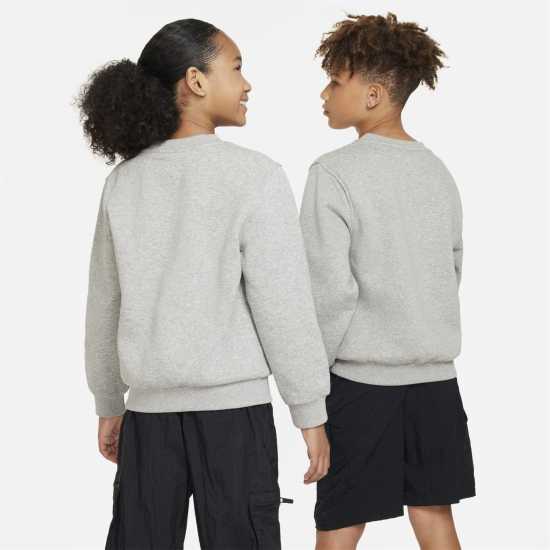 Nike Sportswear Club Fleece Big Kids' Sweatshirt Сиво 