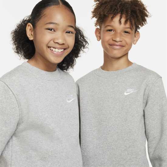 Nike Sportswear Club Fleece Big Kids' Sweatshirt Сиво 