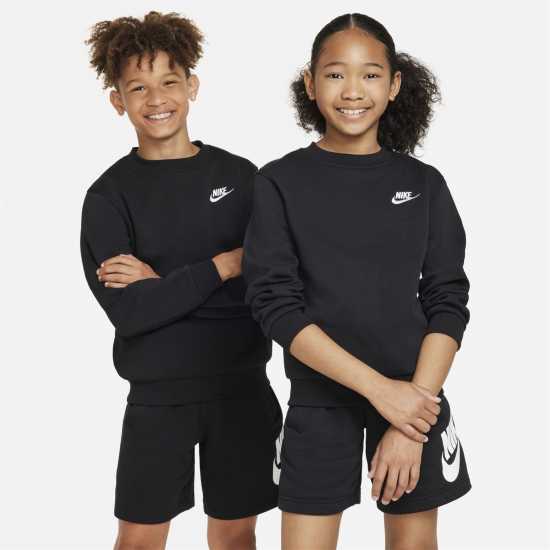 Nike Sportswear Club Fleece Big Kids' Sweatshirt Черно 