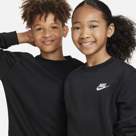 Nike Sportswear Club Fleece Big Kids' Sweatshirt Черно 