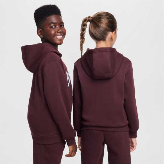 Nike Sportswear Club Big Kids' French Terry Hoodie Бордово 