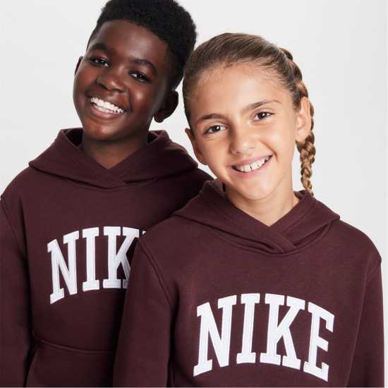 Nike Sportswear Club Big Kids' French Terry Hoodie Бордово 