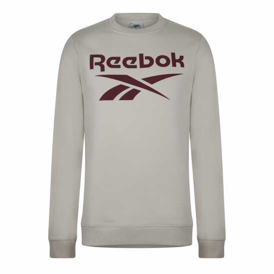 Reebok Мъжки Пуловер Обло Деколте Logo Crew Sweater Mens Стуко Мъжки горнища на анцуг