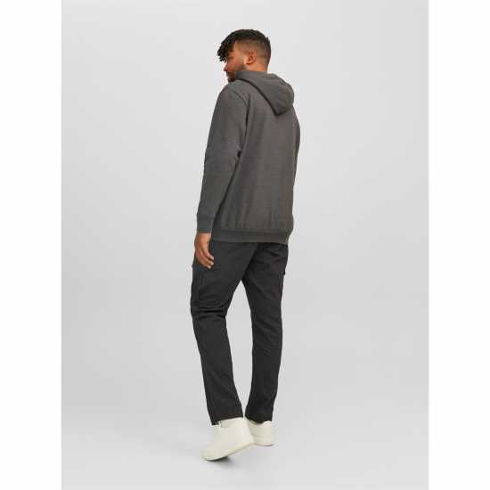 Jack And Jones Logo Hoodie Mens Plus Size Тъмно сиво 