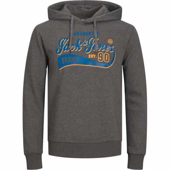 Jack And Jones Logo Hoodie Mens Plus Size Тъмно сиво 