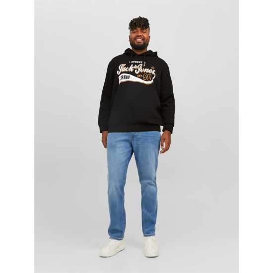 Jack And Jones Logo Hoodie Mens Plus Size Черно 