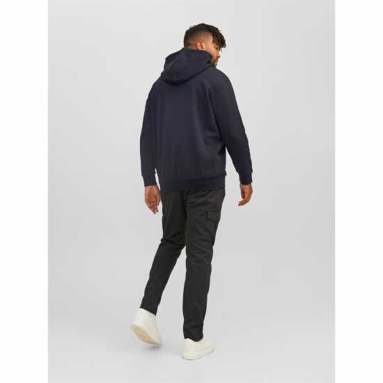 Jack And Jones Logo Hoodie Mens Plus Size Тъмно морско синьо Мъжки суитчъри и блузи с качулки