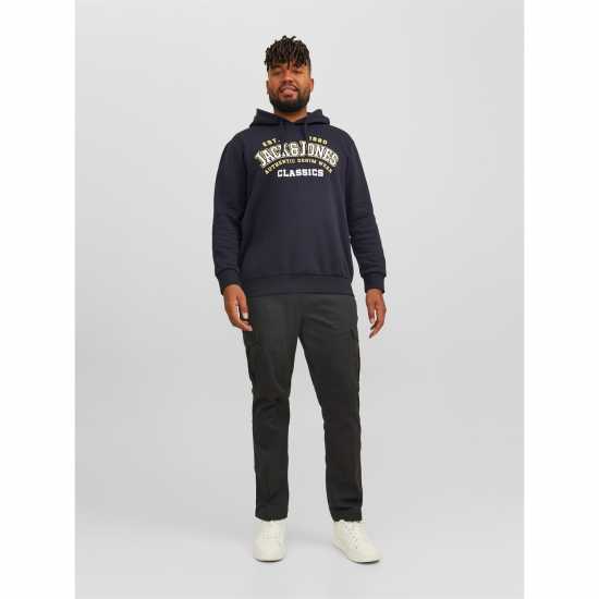 Jack And Jones Logo Hoodie Mens Plus Size Тъмно морско синьо Мъжки суитчъри и блузи с качулки