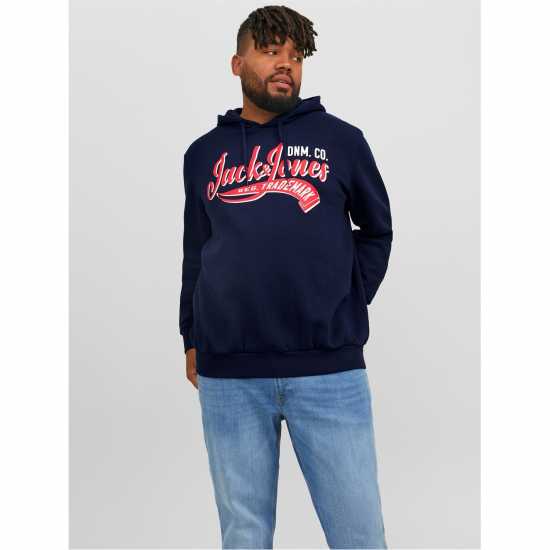 Jack And Jones Logo Hoodie Mens Plus Size Нави блейзър 