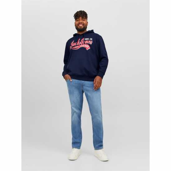 Jack And Jones Logo Hoodie Mens Plus Size Нави блейзър 