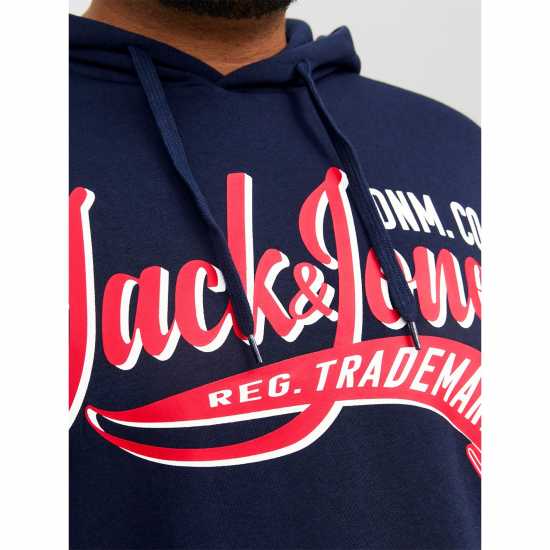 Jack And Jones Logo Hoodie Mens Plus Size Нави блейзър 