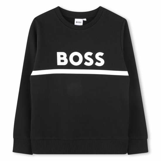 Hugo Boss Детска Блуза Обло Деколте Boss Logo Crew Neck Sweatshirt Junior Boys Черно 09B 