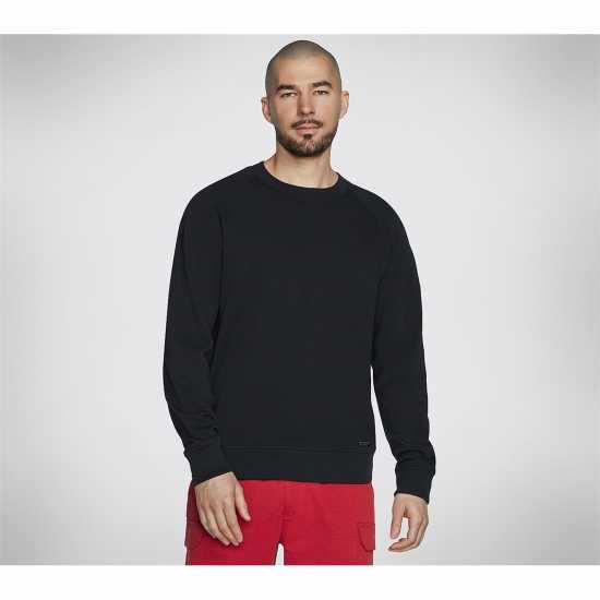 Skechers Мъжка Блуза Обло Деколте Classic Crew Sweatshirt Mens Черно Мъжко облекло за едри хора