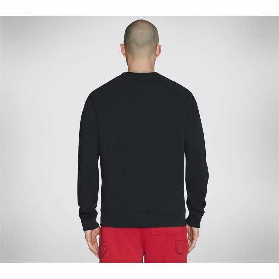 Skechers Мъжка Блуза Обло Деколте Classic Crew Sweatshirt Mens Черно Мъжко облекло за едри хора