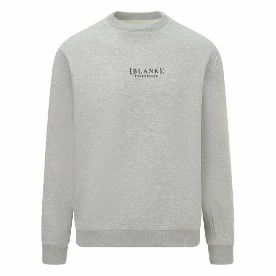 Blank Essentials Contrast Puff Print Sweatshirt Сив марл Мъжки горнища на анцуг