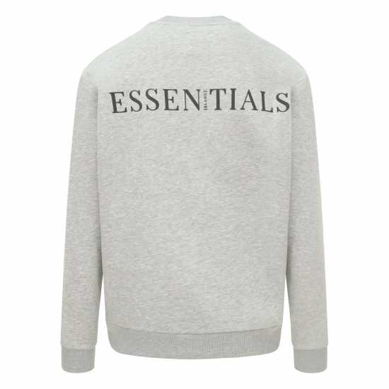 Blank Essentials Contrast Puff Print Sweatshirt Сив марл Мъжки горнища на анцуг