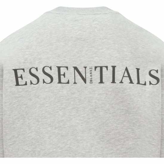 Blank Essentials Contrast Puff Print Sweatshirt Сив марл Мъжки горнища на анцуг