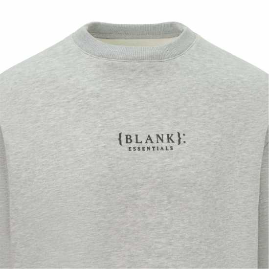 Blank Essentials Contrast Puff Print Sweatshirt Сив марл Мъжки горнища на анцуг