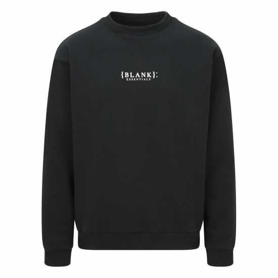 Blank Essentials Contrast Puff Print Sweatshirt Черно Мъжки горнища на анцуг