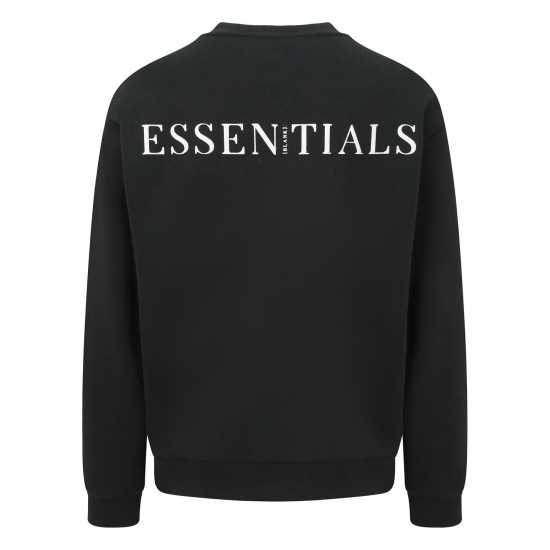 Blank Essentials Contrast Puff Print Sweatshirt Черно Мъжки горнища на анцуг