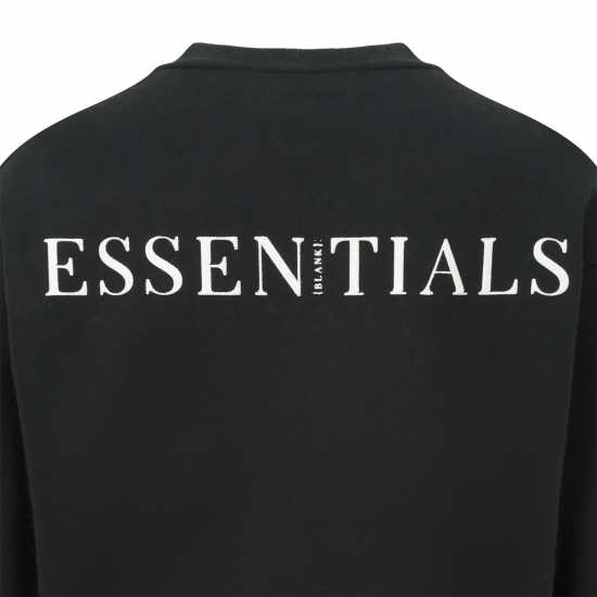 Blank Essentials Contrast Puff Print Sweatshirt Черно Мъжки горнища на анцуг