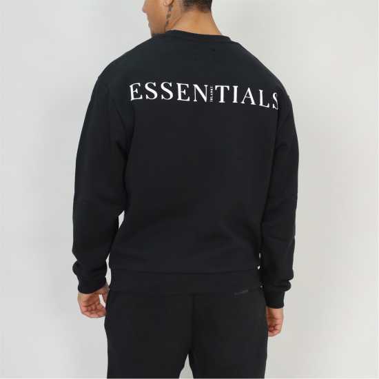 Blank Essentials Contrast Puff Print Sweatshirt Черно Мъжки горнища на анцуг