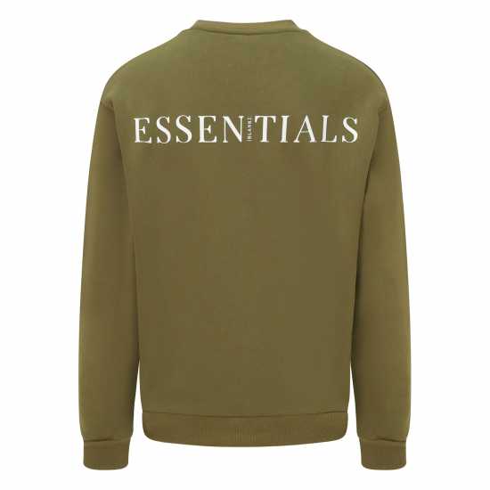 Blank Essentials Contrast Puff Print Sweatshirt Хаки Мъжки горнища на анцуг