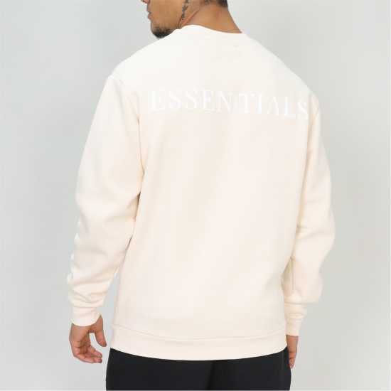 Blank Essentials Contrast Puff Print Sweatshirt Лятна пясък Мъжки горнища на анцуг