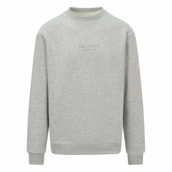 Blank Essentials Tonal Puff Print Sweatshirt Сив марл Мъжки горнища на анцуг