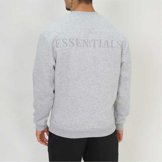 Blank Essentials Tonal Puff Print Sweatshirt Сив марл Мъжки горнища на анцуг